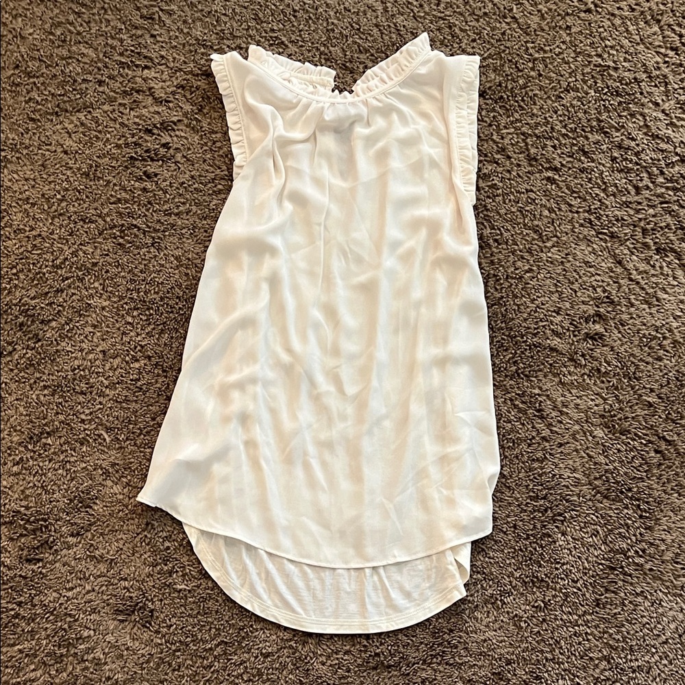 Loft Fashion White Ruffle Sleeve Blouse